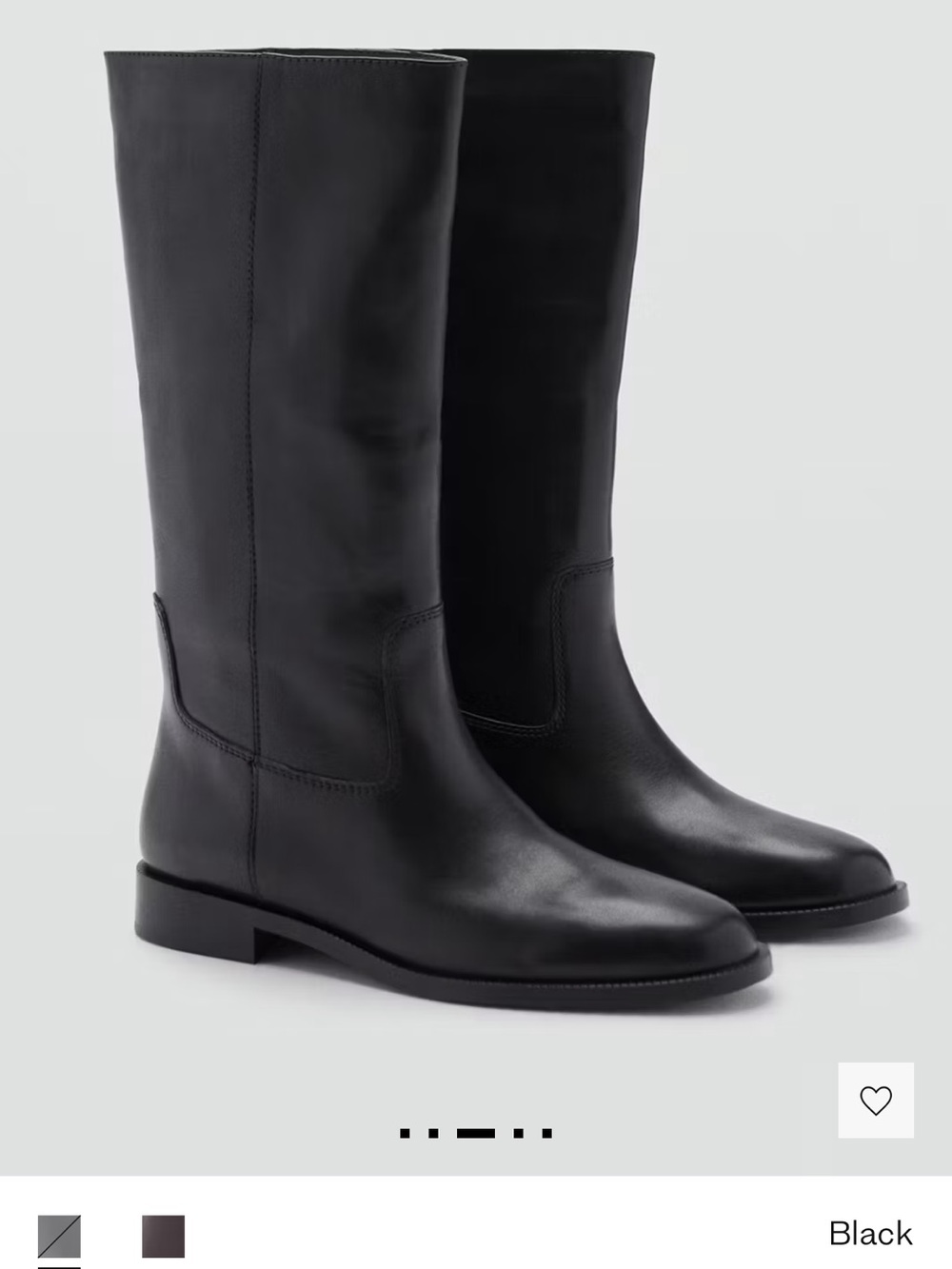 Mango Black Leather Knee-High Women's Boots New with Tags